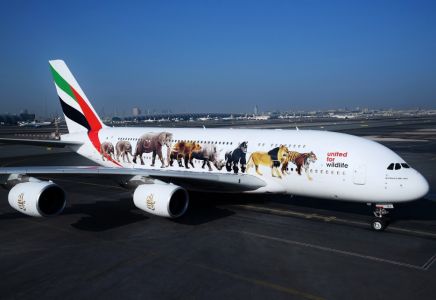A380 d'Emirates en livrée United for Wildlife