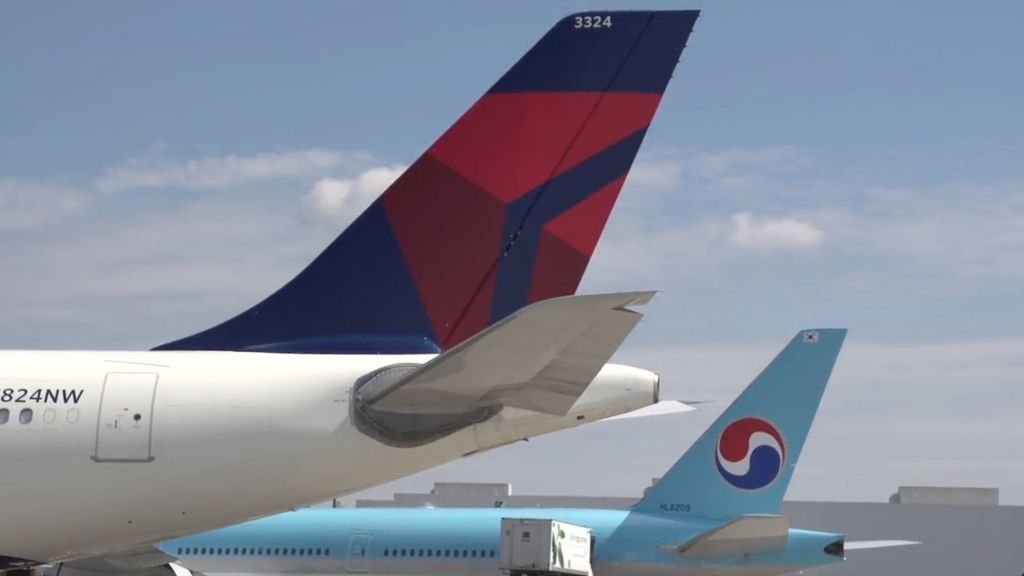Delta Air Lines & Korean Air tails