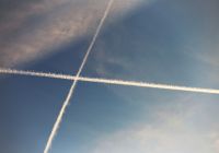 Flugzeug, Kondensstreifen, CO2, Kreuzung