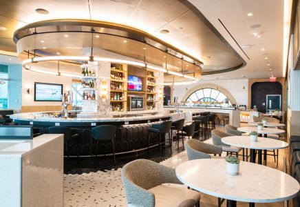 Interiors of the newest addition to Delta Air Lines Sky Club collection near gate A8 at John F. Kennedy International airport on Monday, July 24, 2323