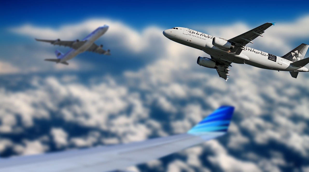 Air traffic, Flugverkehr, Flugzeug, Himmel