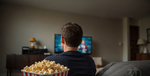 Fernsehen, TV, Popcorn, Streaming